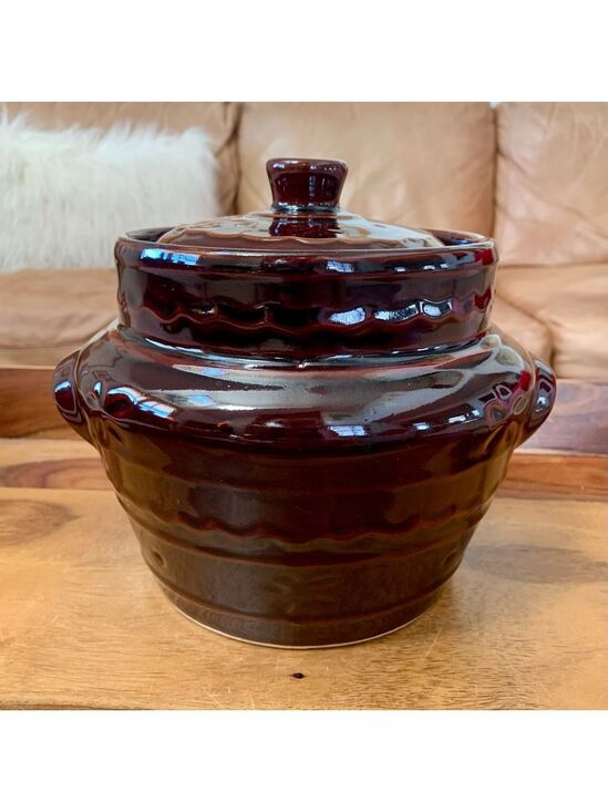 Mar Crest Other - Vintage Mar Crest Oven Proof Stoneware Crock Baked Bean Pot With Lid